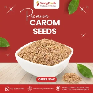 Fresh carom seeds used in traditional cooking and herbal remedies.