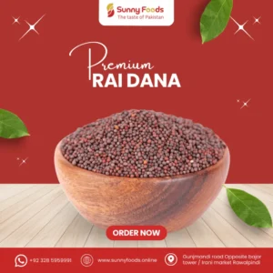 Black mustard seeds used in spice tempering and pickles.