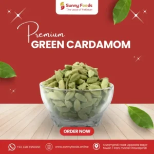 Green cardamom pods used in desserts, tea, and traditional cooking.