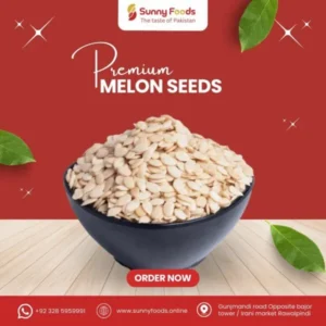 Sunny Foods melon seeds available in 250g, 500g and 1kg packs with free delivery in Pakistan